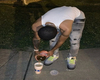 he pourin up!