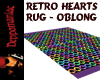 Retro Hearts Oblong Rug
