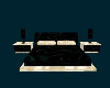 gold and blk bed