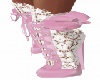 Sweet Lace Boots-Pink