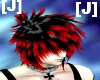 [J] BLK RED TIP HAIR