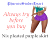 Nix pleated purple skirt