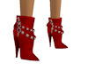 short red velvet boots