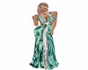 Mint satin silver sequin