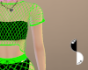 Black/Green Fishnet Set