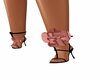Denim Flower Heels Peach