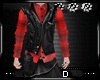 Leather Vest&Red shirt