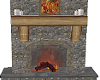 River Stone Fireplace