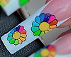 Rainbow Flower Nails