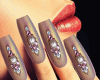 Brown Nails+Diamond Ring