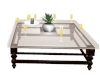white striped set table