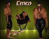 CROCO handbag brown