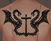 Back Dragon Cross Tattoo