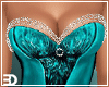 Teal Satin Diamond Gown