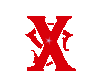 Letter X (2) Red Sticker
