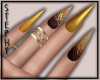 |S| Golden Latte Nails