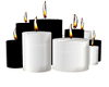 silver and black candle