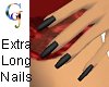 Extral-Long Nails Black