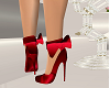 Red Satin Pumps / BOW