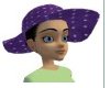 purple dotted hat