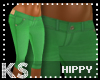 {K} Green Capris Hippy