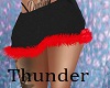 black & red fur skirt