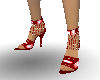 MzM Red Beaded Sandals