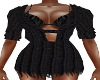 Frayed Black Knit Dress