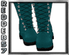 Teal Biker Boot Laced