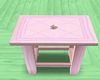 pink wood end table