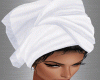 white hair towel