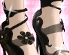 Flower Heels Black