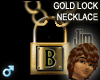 Gold Lock Necklace B (M)