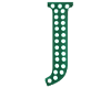 Apple Green Letter J