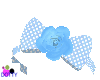 baby blue rose bow