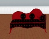 red & black suede chaise
