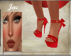 J~BOW HEELS RED TEXTURE