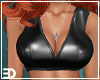 Black Leather Crop Top