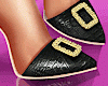 black leather shoes