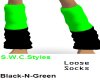 Green&Black Loose Socks