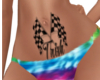 Trish Flag Belly Tattoo