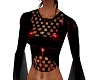 Red Metallic Cut Out Top