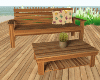 Beach bench and table