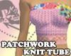 PatchworkKnit Tube -Pink
