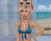 Teal Tie Halter Top
