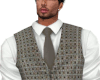 Brown Pattern Vest w/Tie