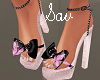 Pink/Black Bow Heels