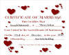 Sassy's Wedding Certif