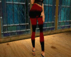 red-black stripe legging