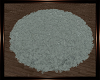 Blue Round Fur Rug